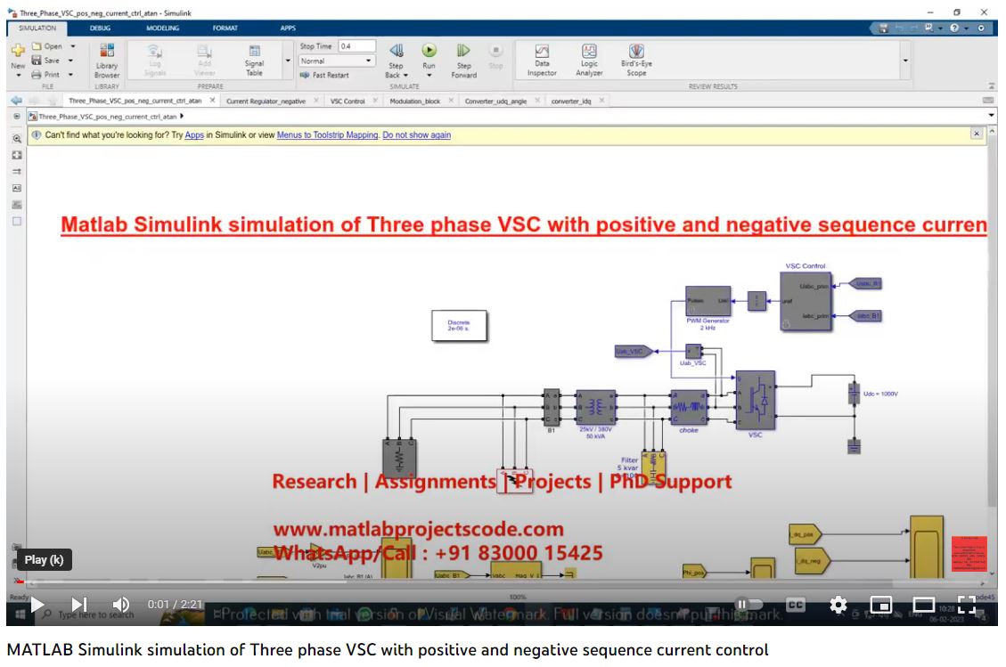 Three Phase Vsc With Positive And Negative Sequence Current Control - Matlab Simulink Simulation project simulation thumbnail for Control Systems Engineering