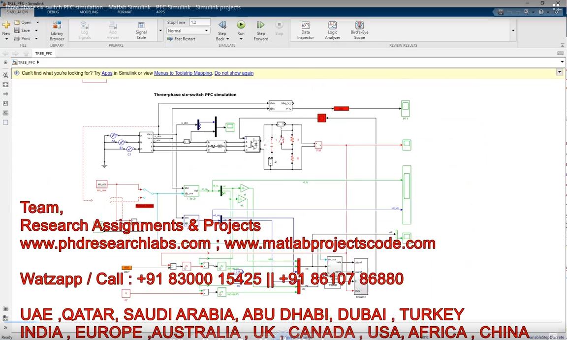 Three Phase Six Switch Pfc Simulation _ Matlab Simulink _ Pfc Simulink _ Simulink Projects project simulation thumbnail for Mechanical, EV and Mechatronics Engineering