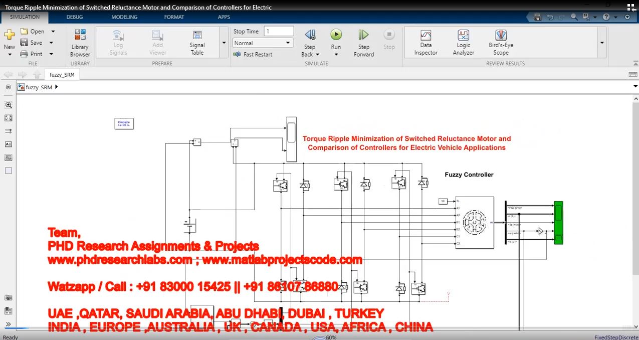 Torque Ripple Minimization Of Switched Reluctance Motor And Comparison Of Controllers For Electric project simulation thumbnail for Mechanical, EV and Mechatronics Engineering
