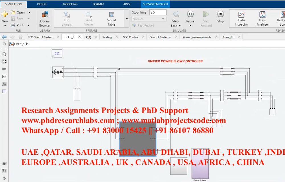 Unified Power Flow Controller _ Simulink project simulation thumbnail for Renewable Energy Engineering