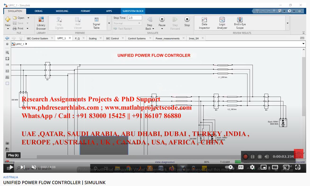 UNIFIED POWER FLOW CONTROLLER-Simulink