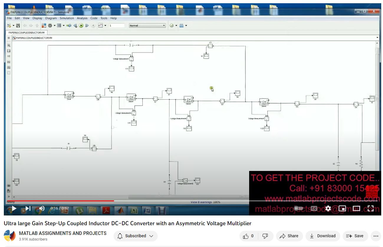 Ultra Large Gain Step-Up Coupled Inductor Dc Dc Converter With An Asymmetric Voltage Multiplier project simulation thumbnail for Power Electronics Engineering