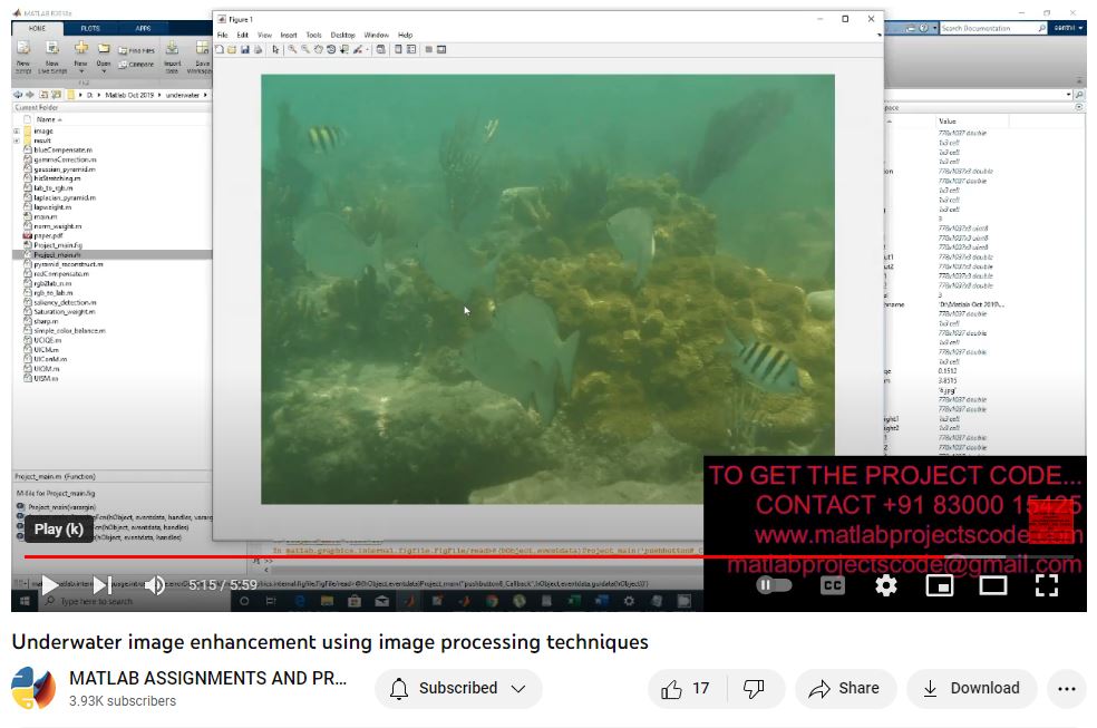 Underwater Image Enhancement Using Image Processing Techniques project simulation thumbnail for Signal Processing and AI Engineering