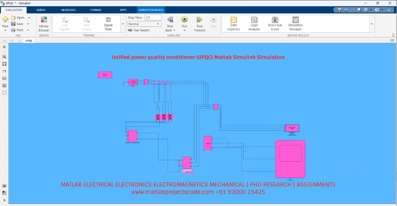 Unified Power Quality Conditioner Upqc Matlab Simulink Simulation project thumbnail image