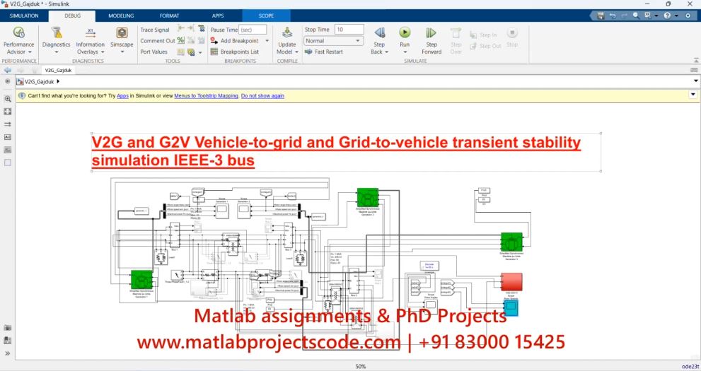 V2G And G2V Vehicle-To-Grid And Grid-To-Vehicle Transient Stability Simulation Ieee-3 Bus - Electrical Simulation project simulation thumbnail for Renewable Energy Engineering