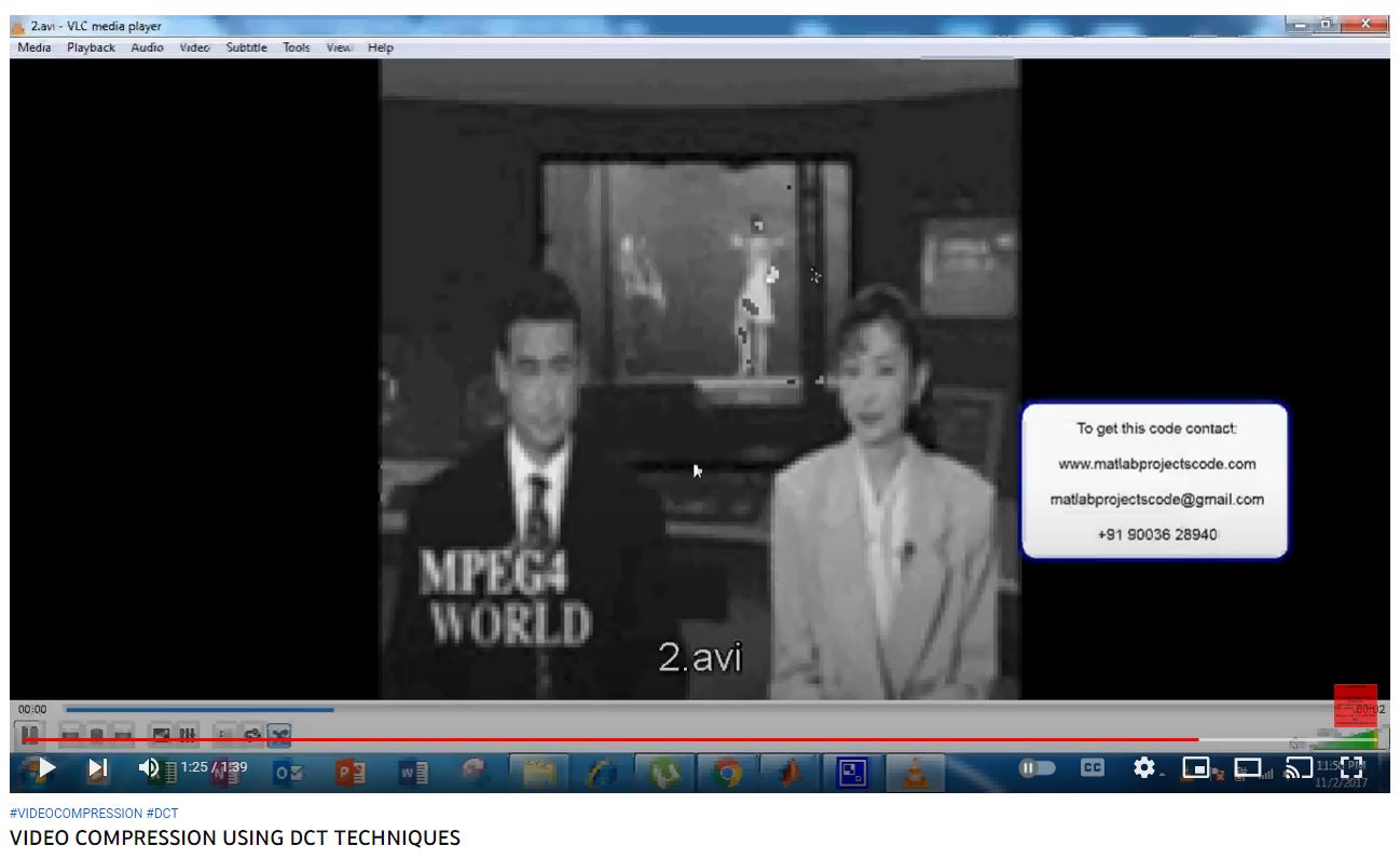 VIDEO COMPRESSION using DCT TECHNIQUES project simulation thumbnail for Signal Processing and AI Engineering