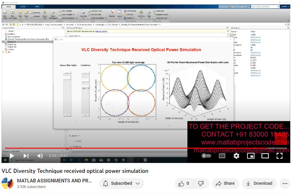 Vlc Diversity Technique Received Optical Power Simulation project simulation thumbnail for Renewable Energy Engineering