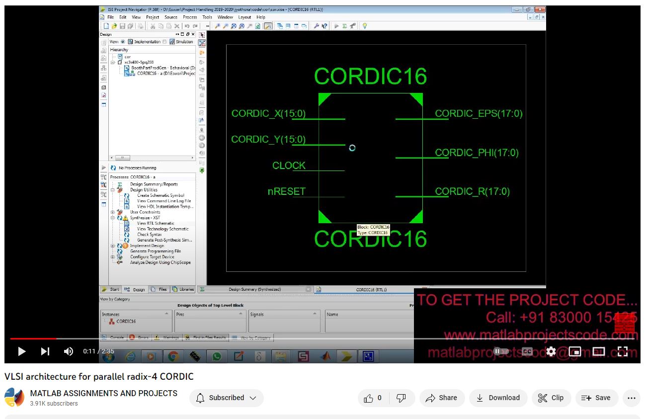 Vlsi Architecture For Parallel Radix-4 Cordic project simulation thumbnail for Electrical Engineering