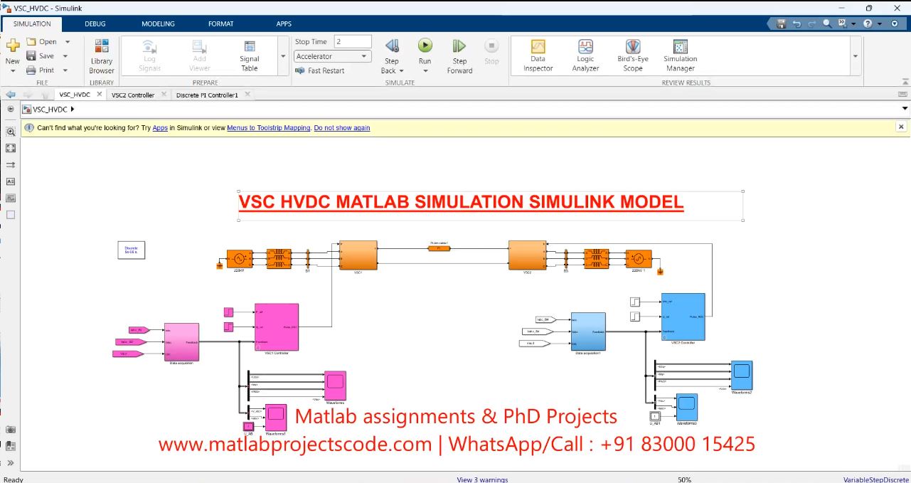 Vsc Hvdc Matlab Simulation Simulink Model project simulation thumbnail for Power Electronics Engineering