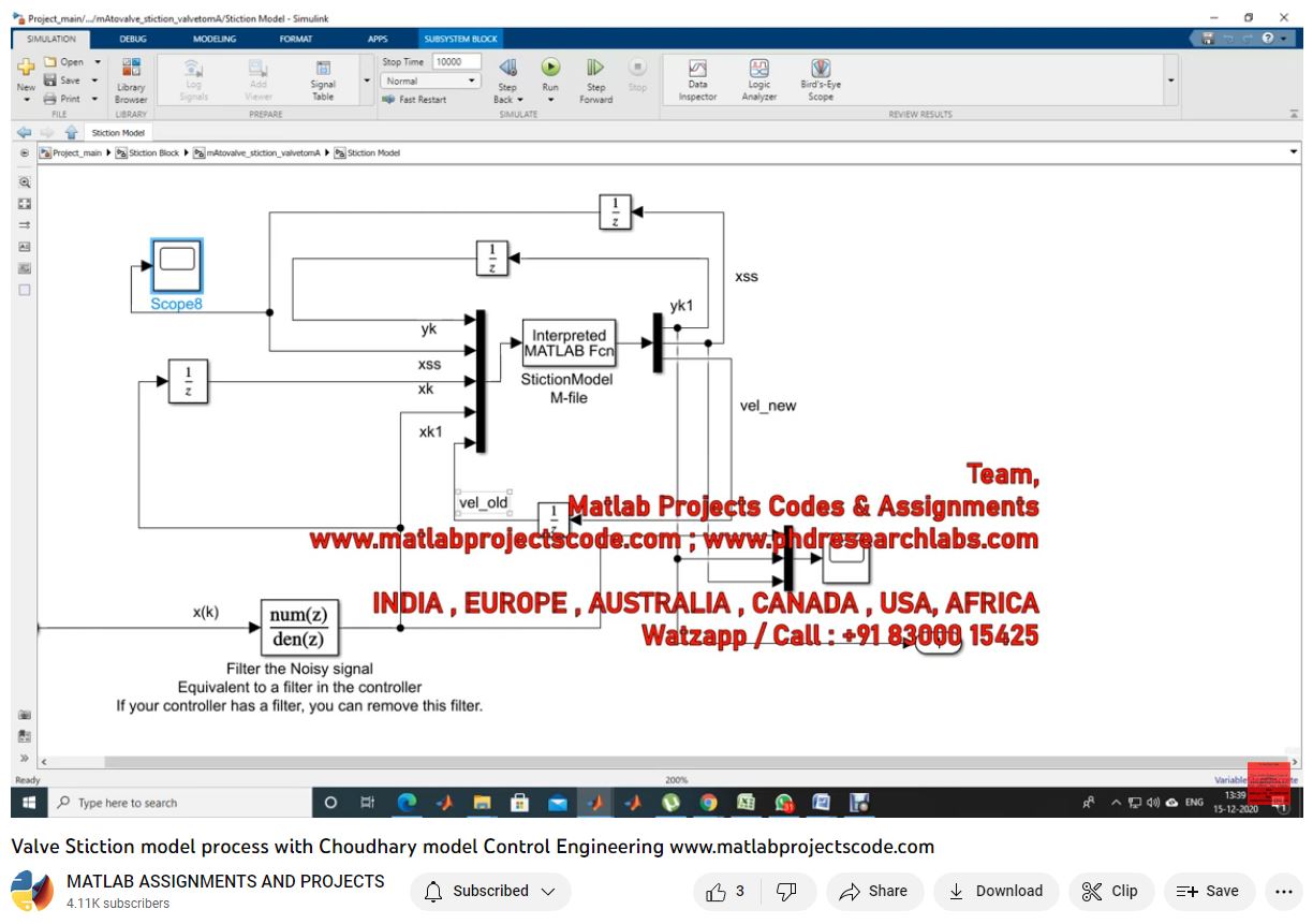 Valve Stiction Model Process With Choudhary Model Control Engineering-Matlab Simulink-Electrical Assignments-Projects-Phd Research project simulation thumbnail for Control Systems Engineering