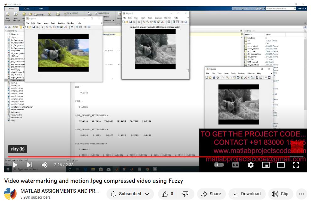 Video Watermarking And Motion Jpeg Compressed Video Using Fuzzy project simulation thumbnail for Control Systems Engineering