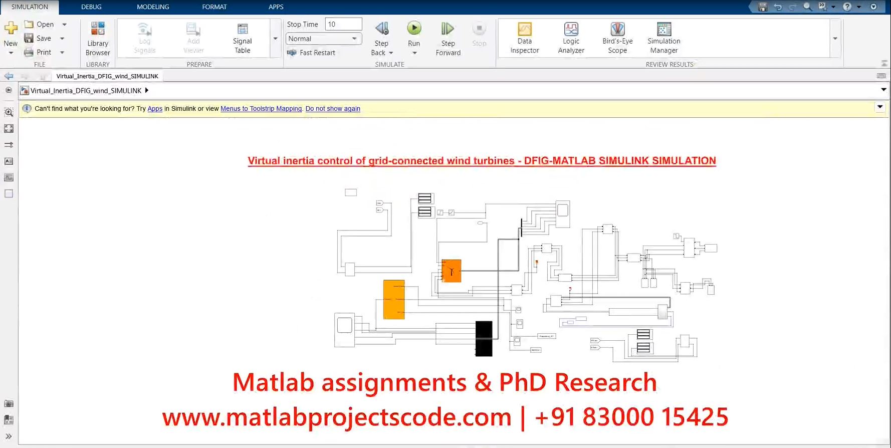 Virtual Inertia Control Of Grid-Connected Wind Turbines - Dfig-Matlab Simulink Simulation project simulation thumbnail for Renewable Energy Engineering