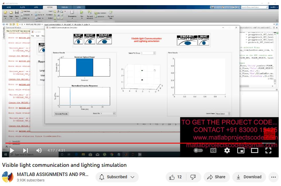 Visible Light Communication And Lighting Simulation project simulation thumbnail for Communication Systems Engineering