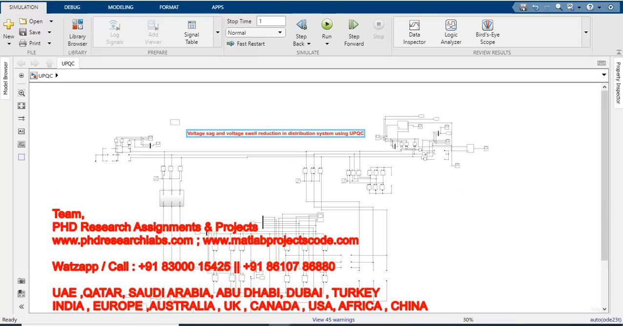 Voltage Sag And Voltage Swell Reduction In Distribution System Using Upqc project simulation thumbnail for Renewable Energy Engineering