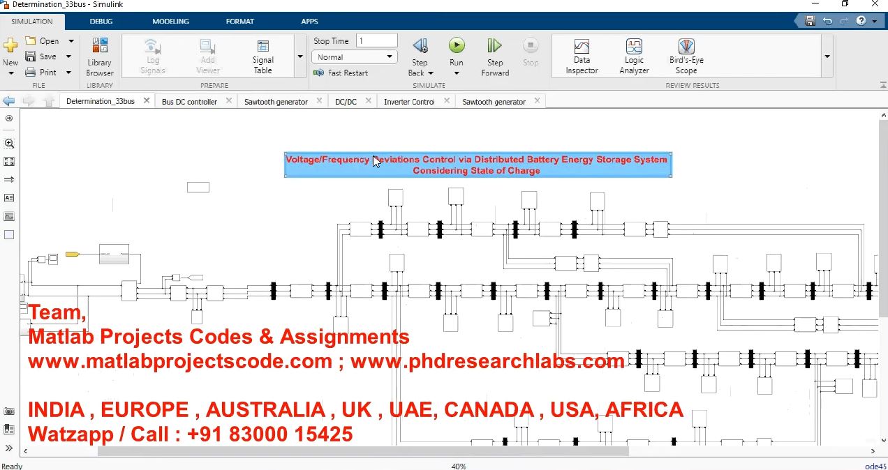 Voltage_Frequency Deviations Control Via Distributed Battery Energy Storage System Considering State project simulation thumbnail for Renewable Energy Engineering