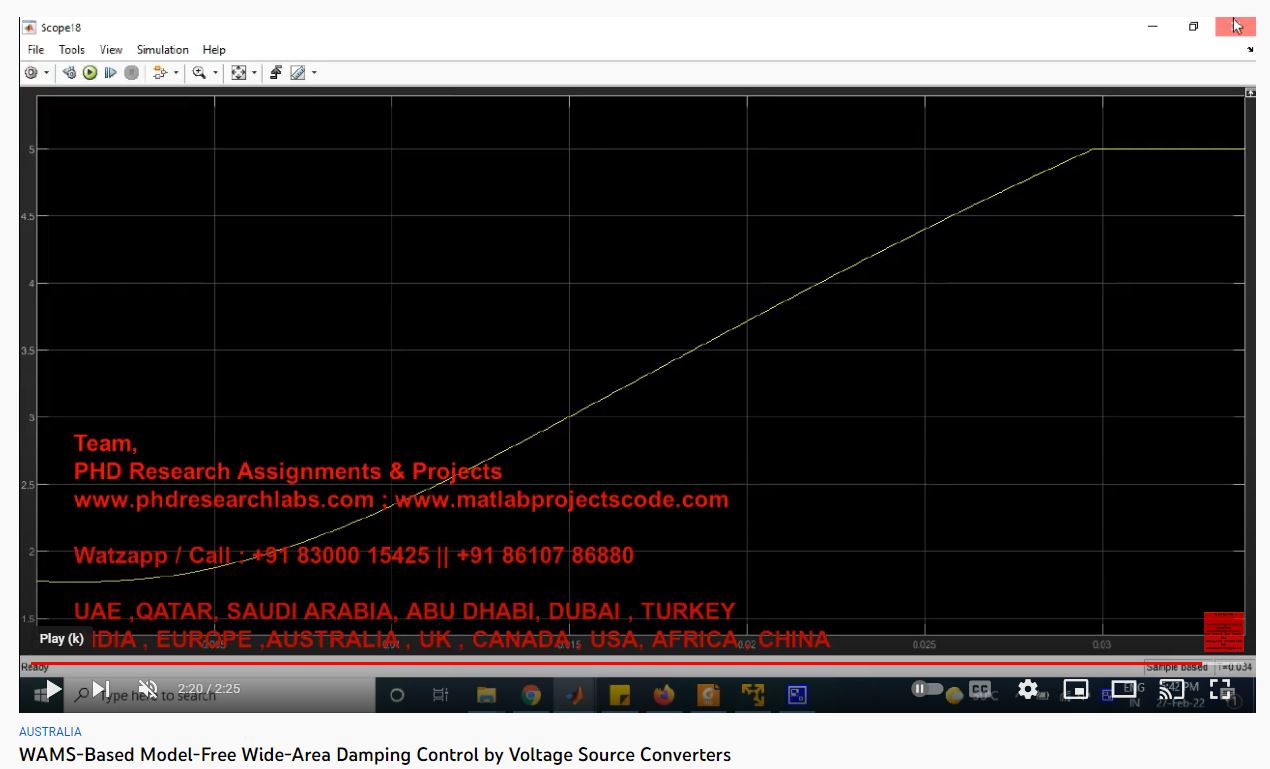 WAMS-based Model-Free Wide-Area Damping Control by Voltage Source Converters project simulation thumbnail for Power Electronics Engineering