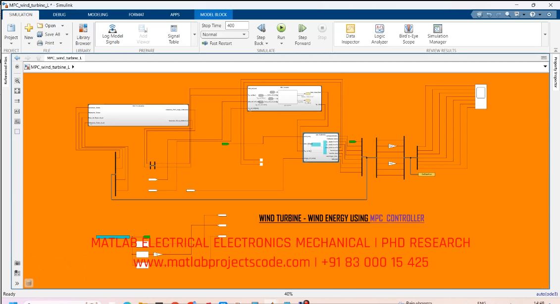 Wind Turbine - Wind Energy Using Mpc Controller project simulation thumbnail for Renewable Energy Engineering