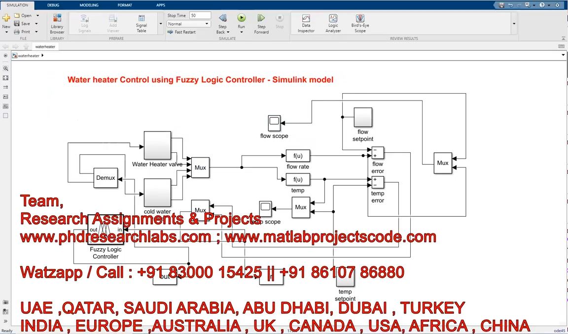Water Heater Control Simulink Using Fuzzy Logic Controller _ Water Heater _ Fuzzy Logic _ Heater project simulation thumbnail for Control Systems Engineering