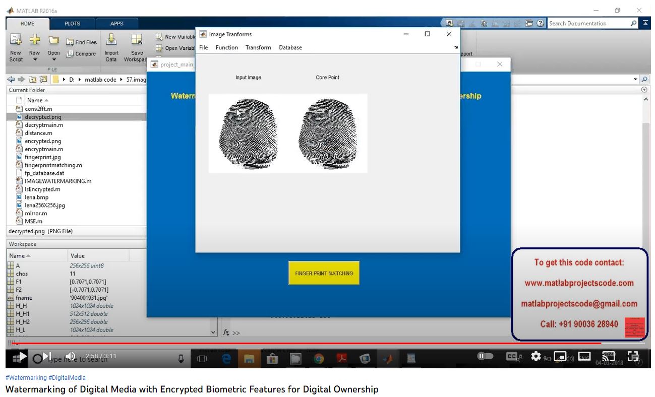 Watermarking of Digital Media with Encrypted Biometric Features for Digital Ownership project simulation thumbnail for Signal Processing and AI Engineering