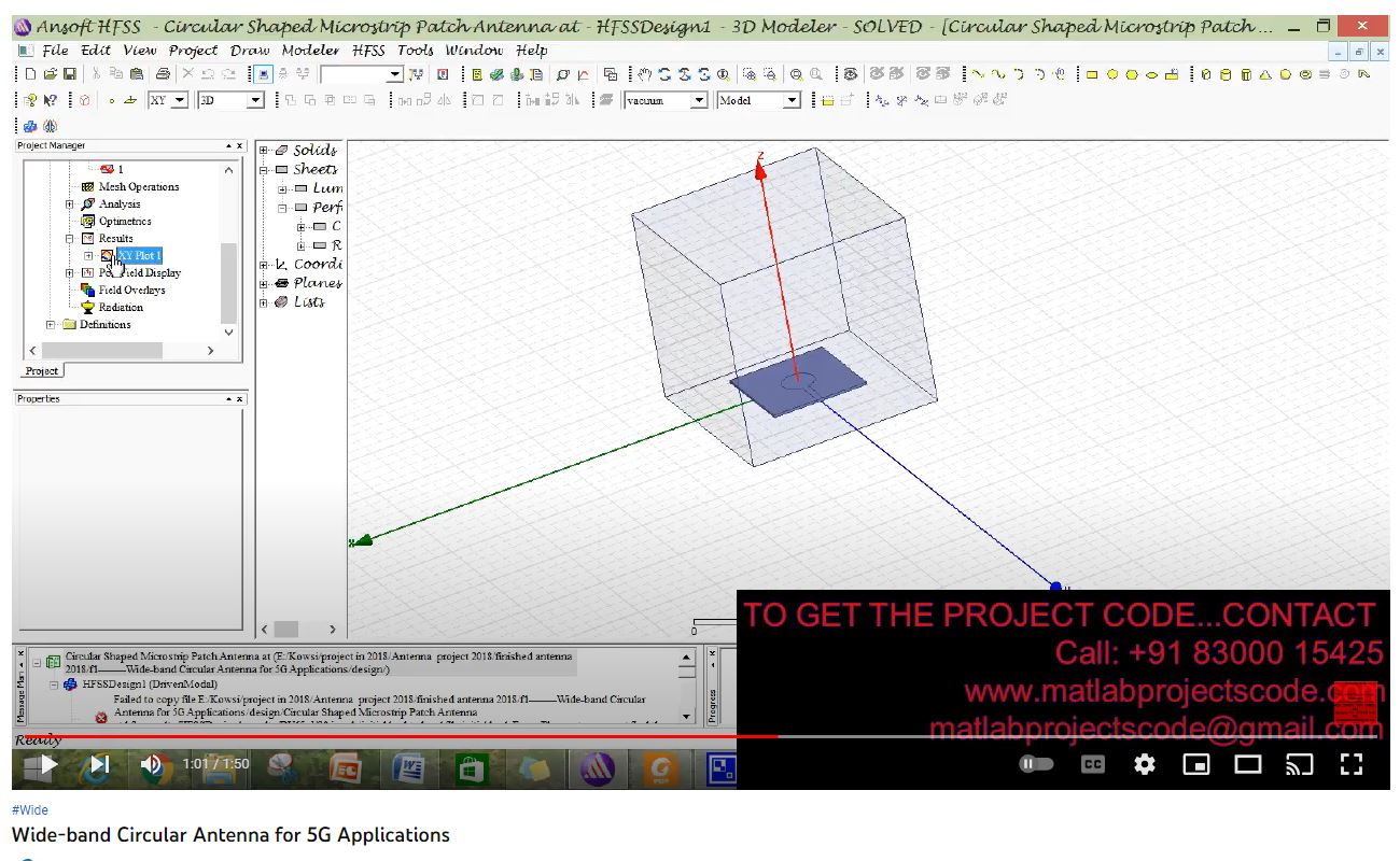 Wide-Band Circular Antenna for 5G Applications project simulation thumbnail for Electromagnetics and RF Engineering