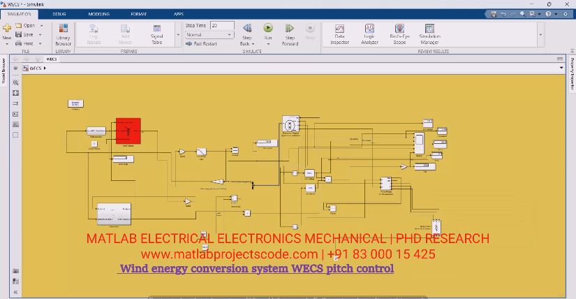 Wind Energy Conversion System Wecs Pitch Control project simulation thumbnail for Renewable Energy Engineering