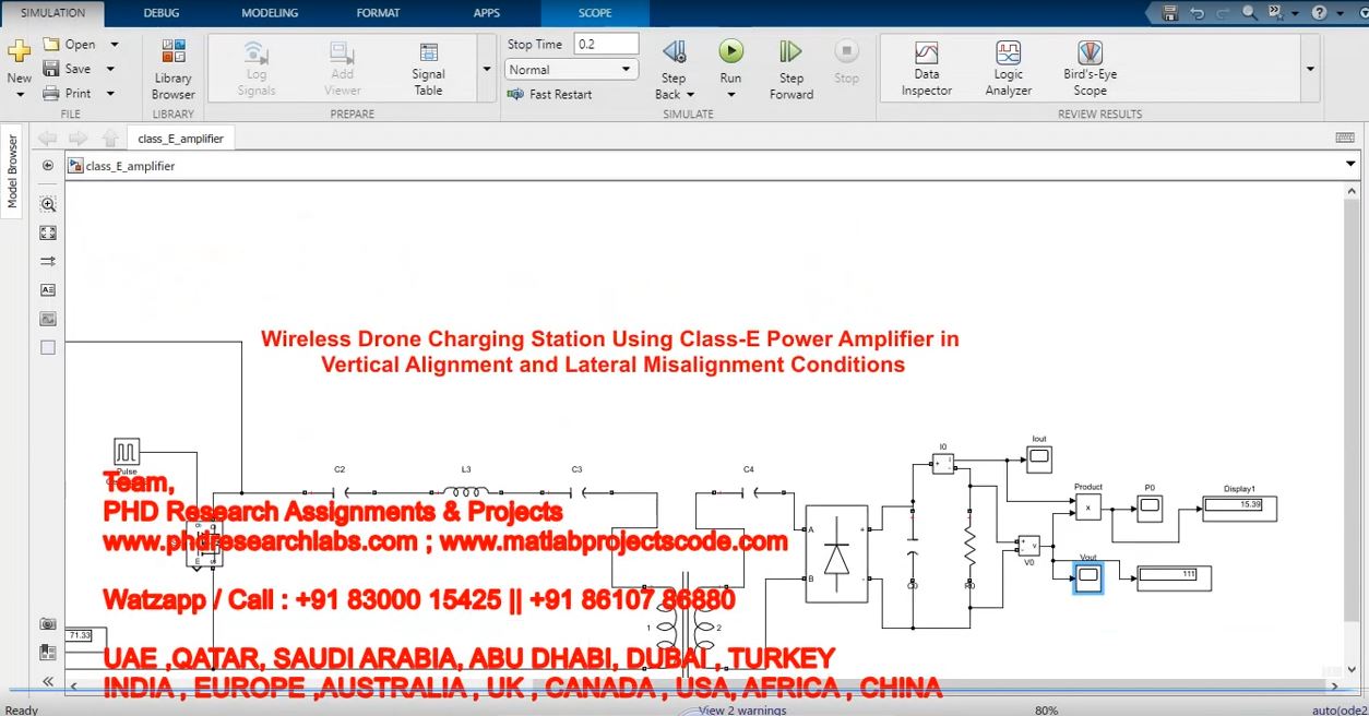 Wireless Drone Charging Station Using Class-E Power Amplifier In Vertical Alignment And Lateral project simulation thumbnail for Renewable Energy Engineering