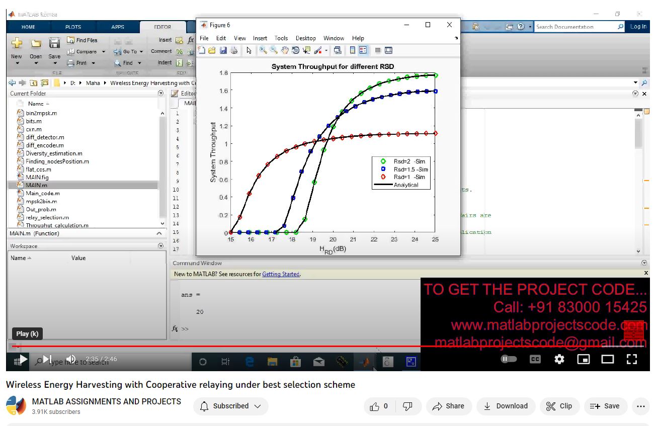 Wireless Energy Harvesting With Cooperative Relaying Under Best Selection Scheme project simulation thumbnail for Electrical Engineering