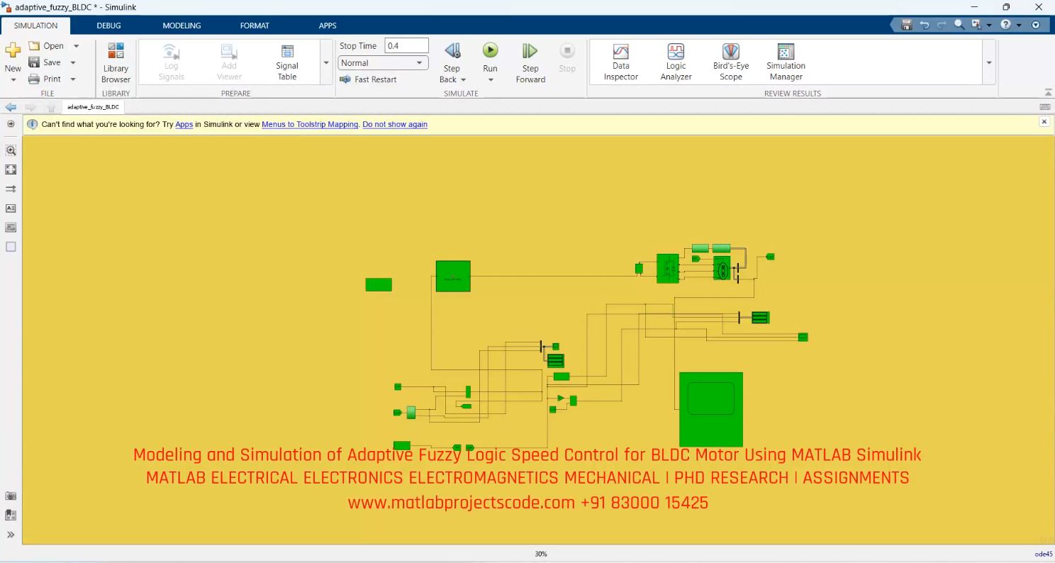 Adaptive-Fuzzy-Logic-Bldc-Motor-Speed-Control project simulation thumbnail for Mechanical, EV and Mechatronics Engineering