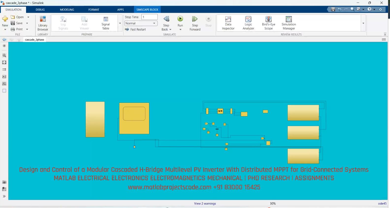 Design-Control-Modular-Cascaded-H-Bridge-Multilevel-Pv-Inverter-Distributed-Mppt-Grid-Connected project simulation thumbnail for Renewable Energy Engineering