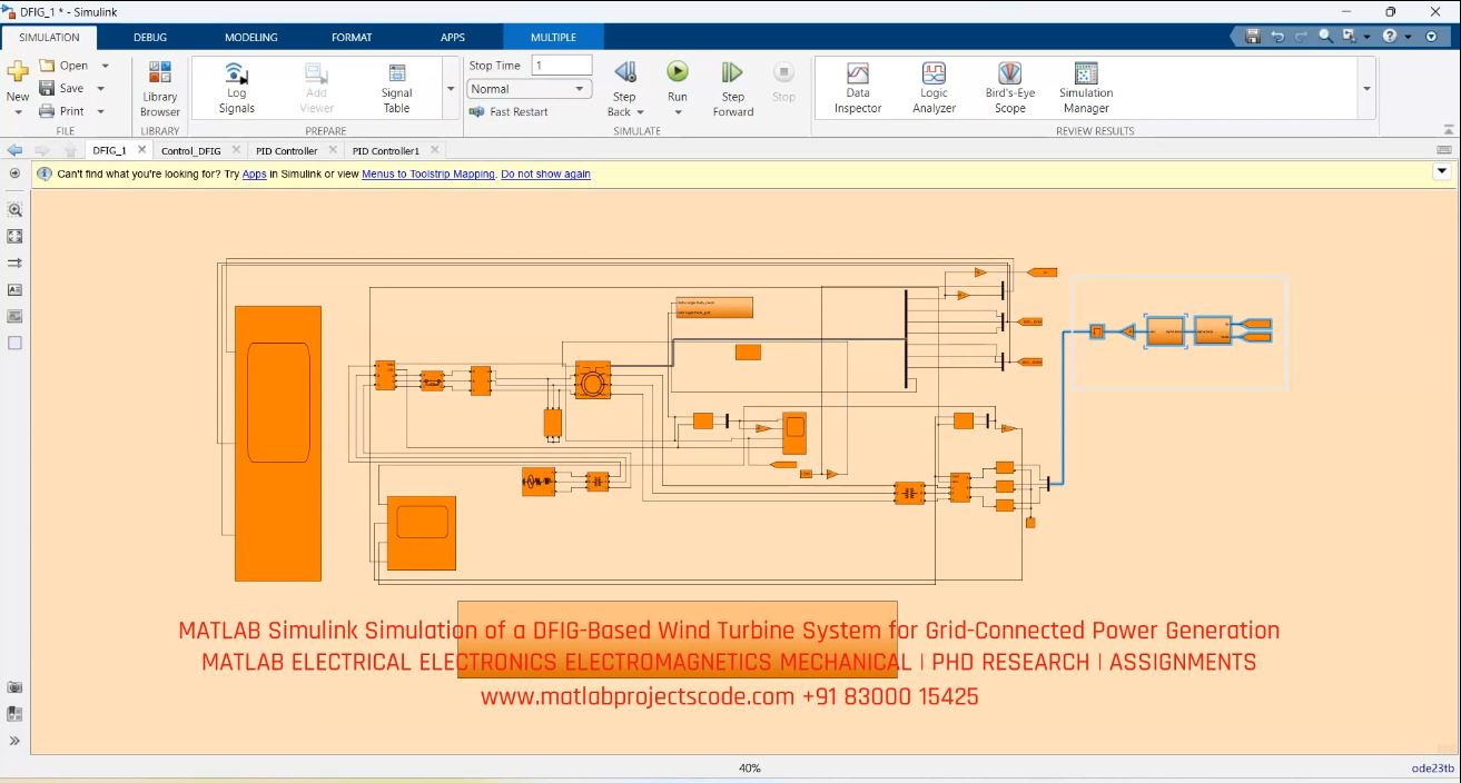Dfig-Wind-Turbine-Grid-Connected-Power-Generation project simulation thumbnail for Renewable Energy Engineering