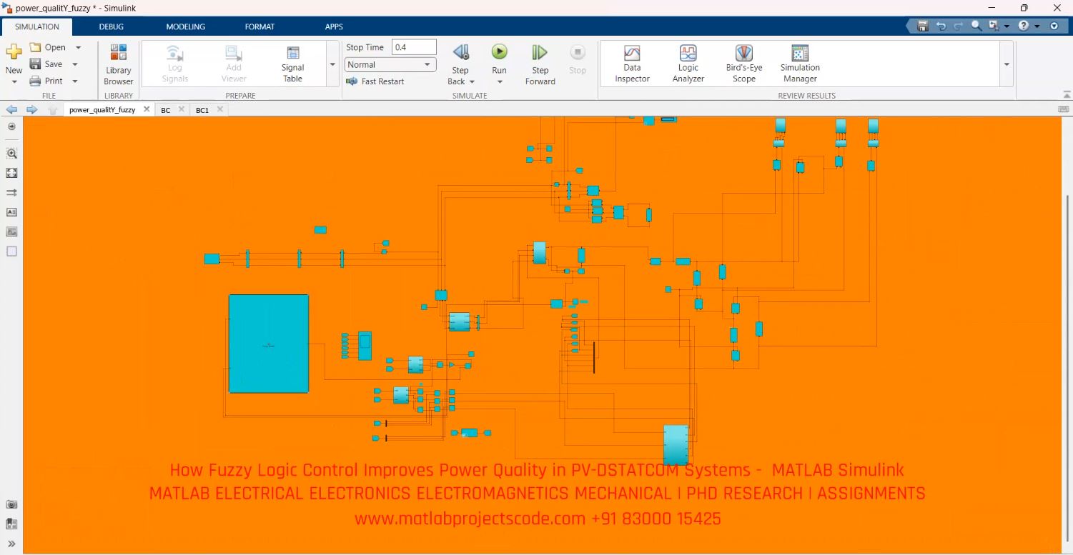 Fuzzy logic control improves power quality in PV-DSTATCOM systems MATLAB Simulink output