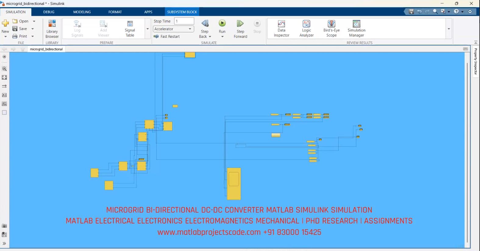 Microgrid bi-directional DC-DC converter MATLAB Simulink output