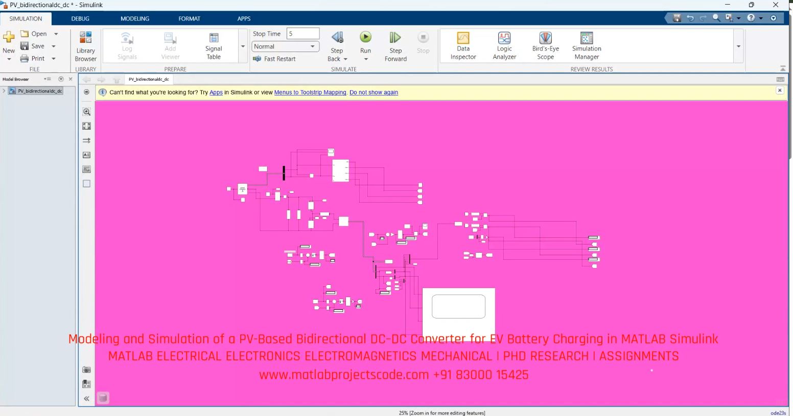 Pv-Based-Bidirectional-Dc-Dc-Converter-Ev-Battery-Charging-Matlab-Simulink project simulation thumbnail for Renewable Energy Engineering