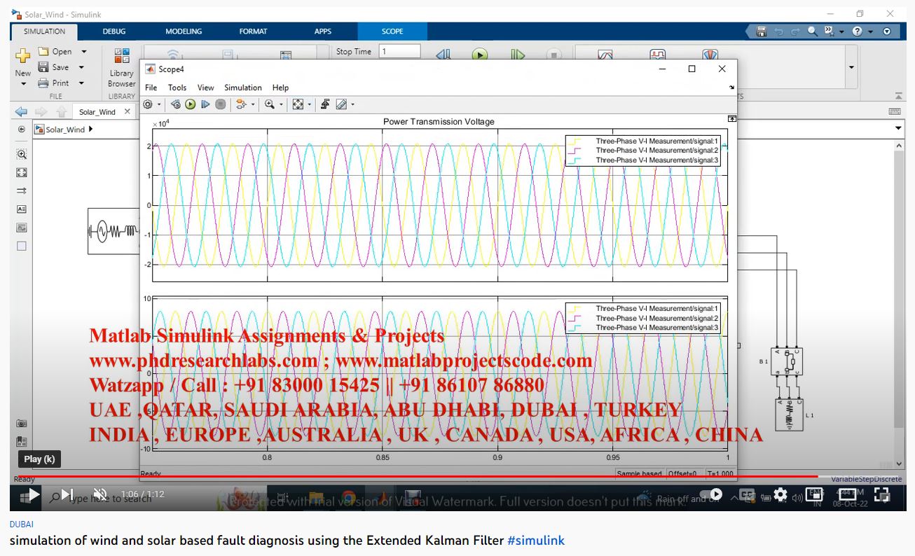 Simulation of Wind and Solar based Fault Diagnosis using the Extended KalmanFilter project simulation thumbnail for Communication Systems Engineering