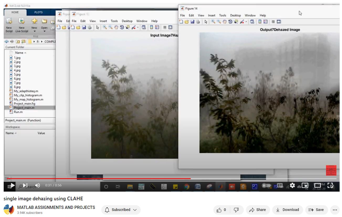 Single Image Dehazing Using Clahe project simulation thumbnail for Signal Processing and AI Engineering