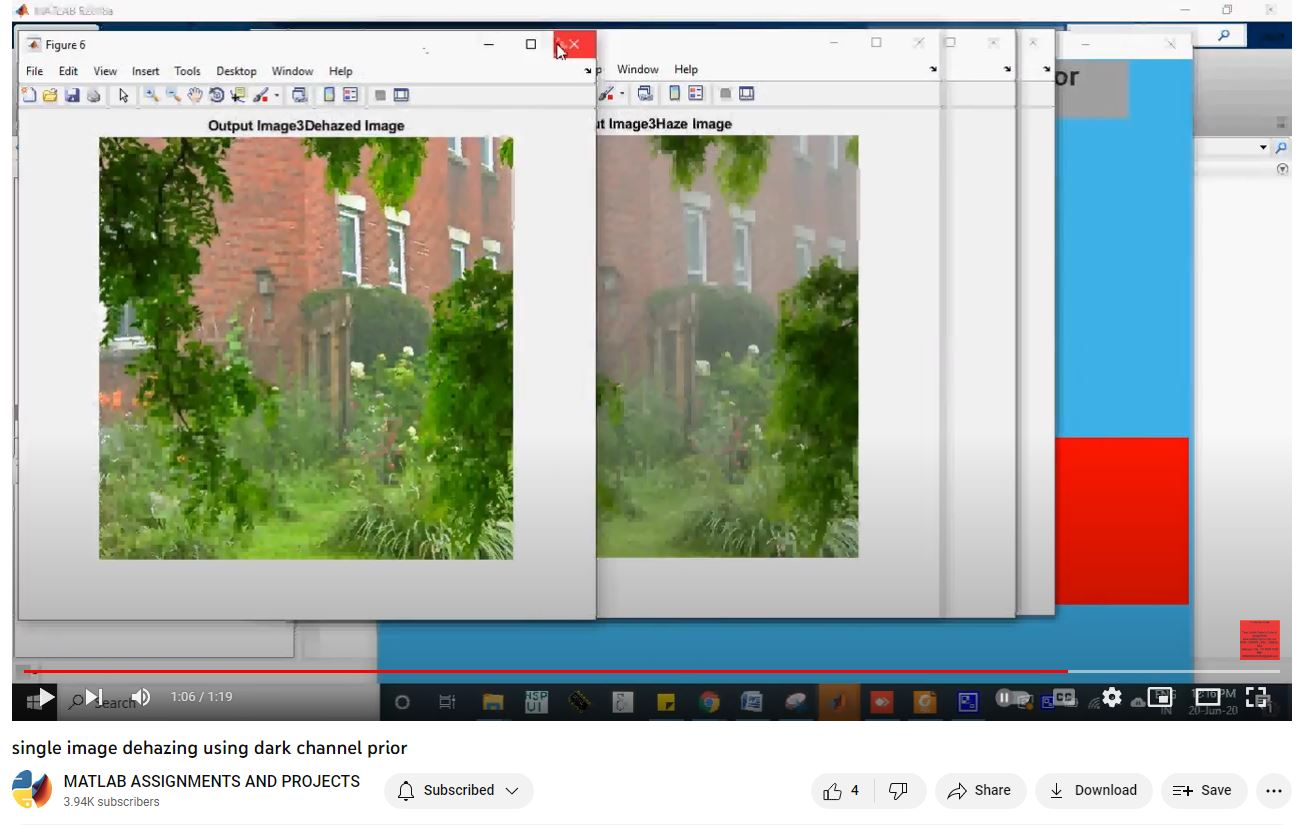 Single Image Dehazing Using Dark Channel Prior project simulation thumbnail for Signal Processing and AI Engineering