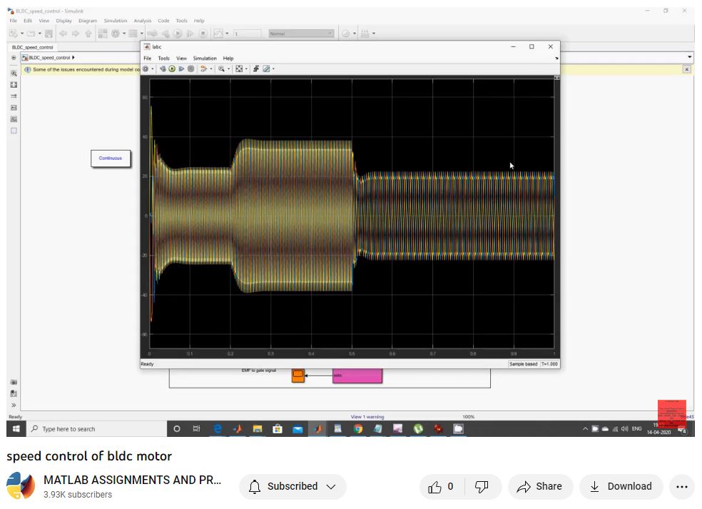 Speed Control Of Bldc Motor project simulation thumbnail for Mechanical, EV and Mechatronics Engineering