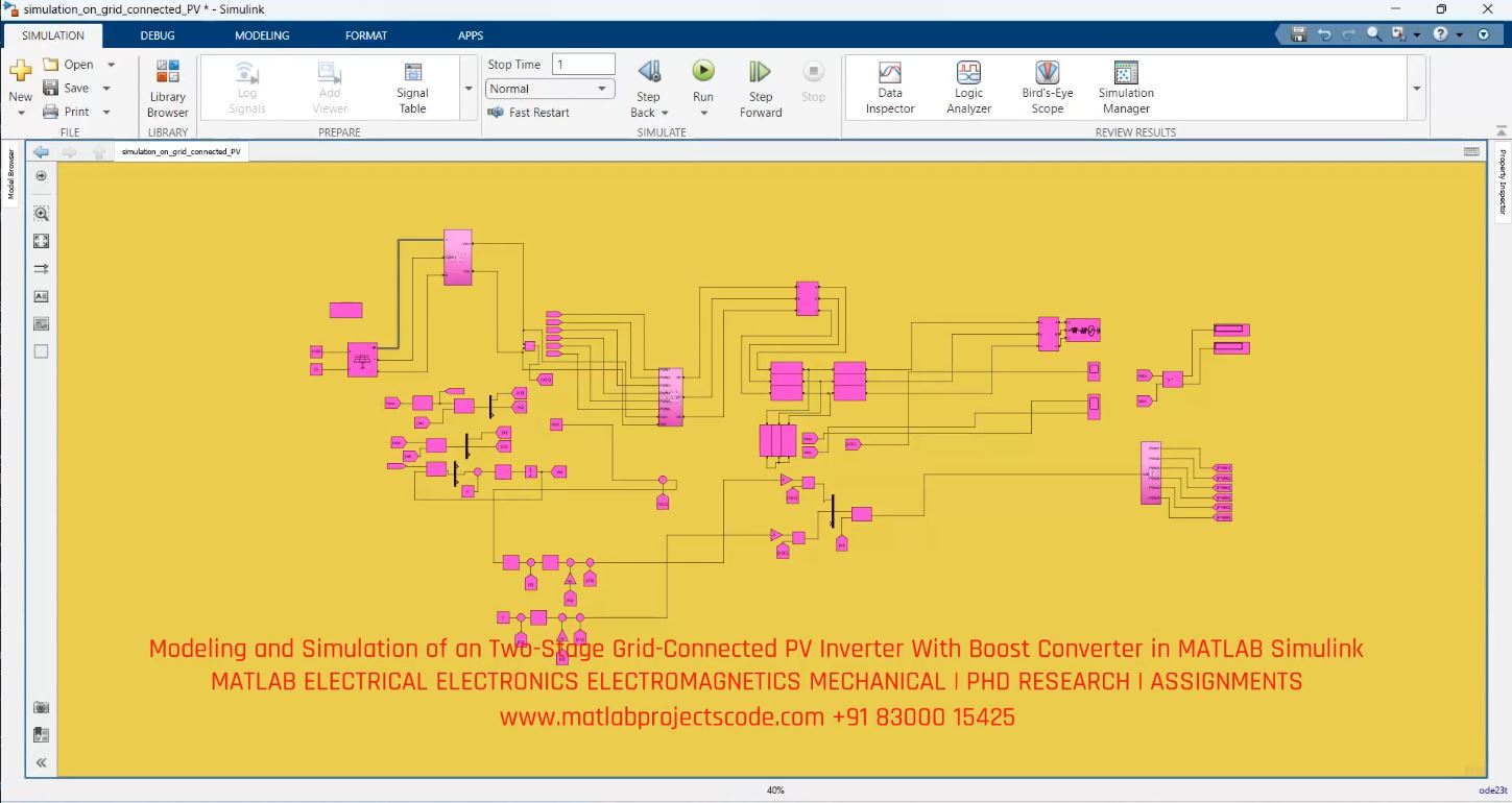 Two-Stage-Grid-Connected-Pv-Inverter-Boost-Converter project simulation thumbnail for Renewable Energy Engineering