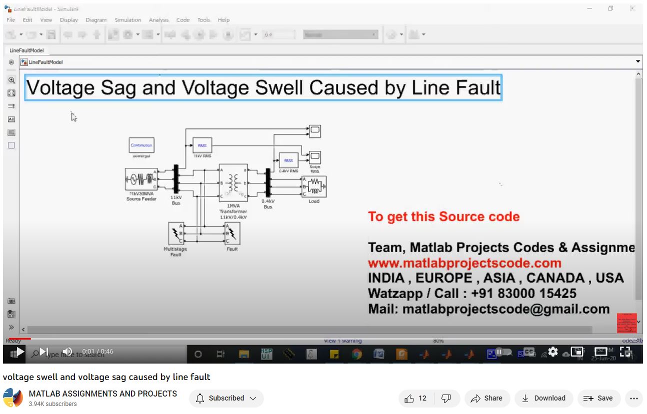 Voltage Swell And Voltage Sag Caused By Line Fault project simulation thumbnail for Renewable Energy Engineering